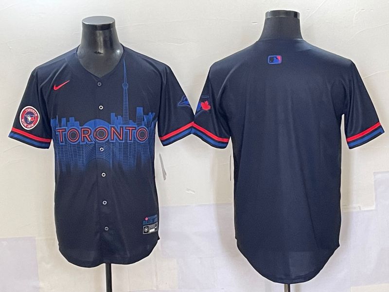 Men 2025 Toronto Blue Jays Blank Black Joint Name Nike MLB Jersey style 3